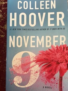 Colleen Hoover "November 9" Paperback - Blue Cover with Pink Flower